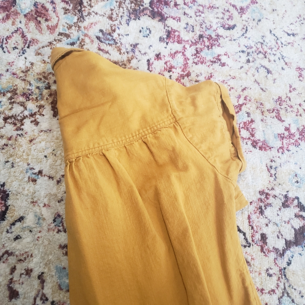 Anthropologie Pilcro Summer Linen Cotton Mini Dress Gold Yellow Size XS - Picture 11 of 11